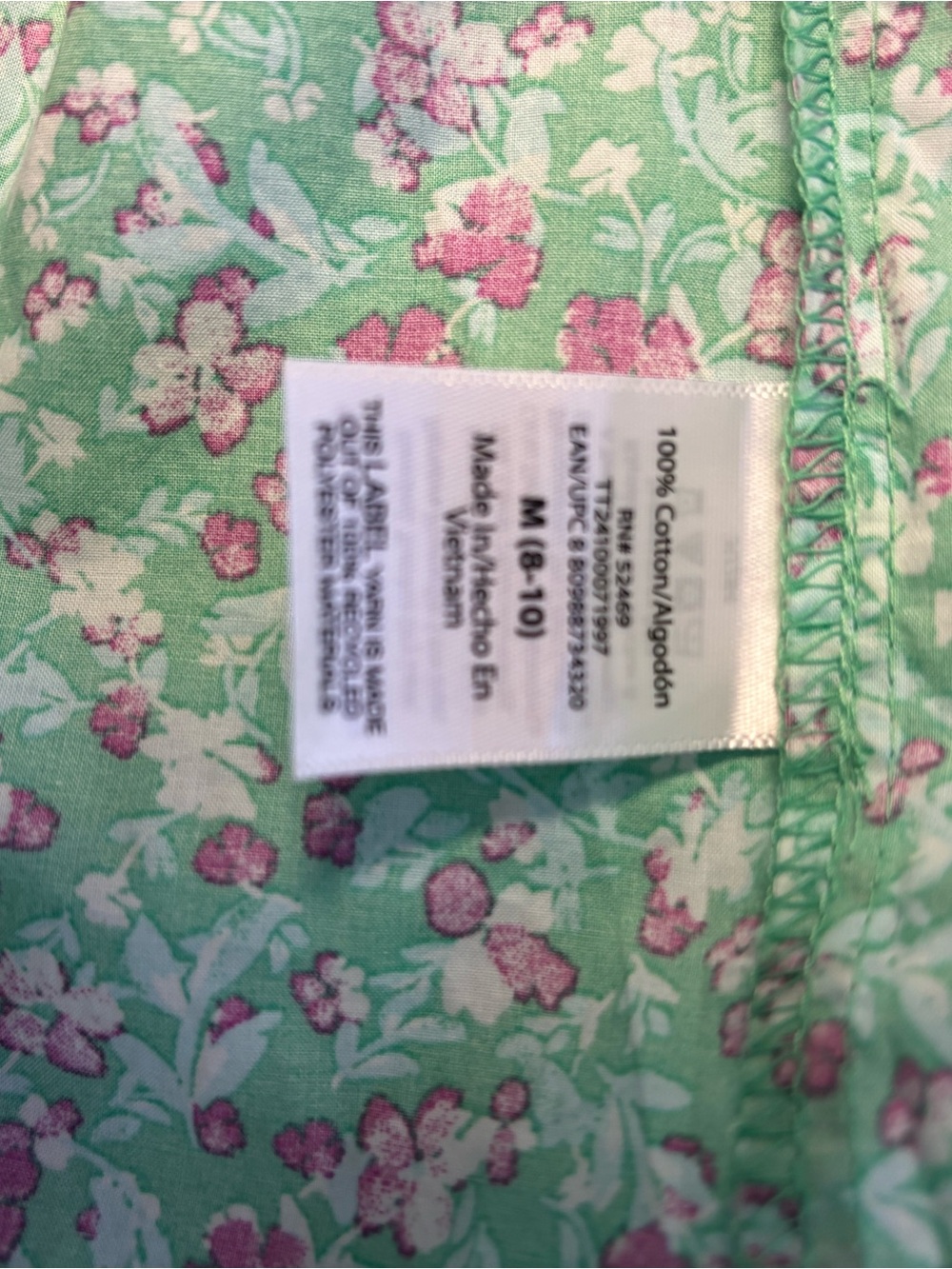 Time and Tru Mint Green Floral Ruffle-Sleeve Mini Dress Sz/8-10 NWT - Picture 8 of 9